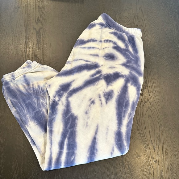 Men’s Les Tien Navy Blue & Ivory Tie Dye Sweatpants - Picture 4 of 10